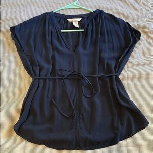 H&M Maternity Navy Tie Waist Top